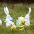 2Pcs 5.5 Inch Easter Bunny Decorations - White Resin Easter Rabbits with Carrot, Decorative Bunnies Mom with Kids