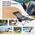 Zero Gravity Chair Reclining Folding Chair with Removable Footrest and Pillow & Cup Holder, Adjustable Outdoor Oxford