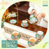 20 Set Set 6 Pcs Porcelain Tea for Adults with Metal Holder and Spoon European Ceramic Tea Party Flower Painting Teapot