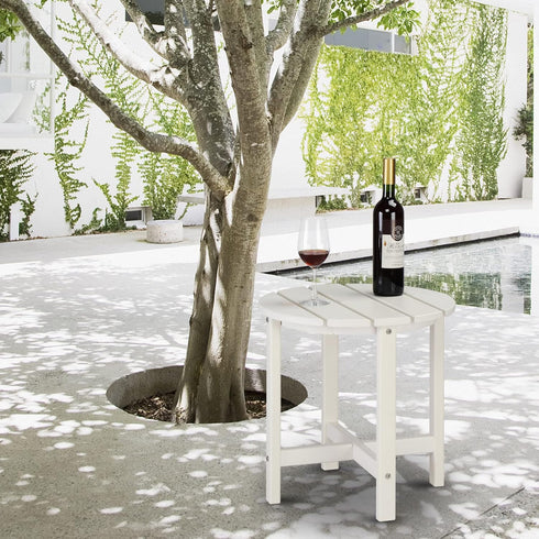 Volowoo 2 Beach Outdoor Side Table with Layer Storage, Plastic Waterproof and UV Resistant HDPE Adirondack Coffee End