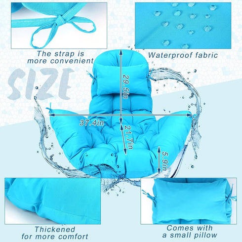 2.58 Hammock Patio(Blue,1 Tudomro Egg Chair Cushion Filling kg Replacement Rocking Wicker Chair Cushions High Back