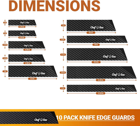 Chef Sac Knife Edge Guards, Universal Knife Cover & Professional Protector, Durable BPA-Free ABS Plastic Knife Guards