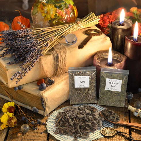 DreamdaMoonnly 40 Pack Set Witchcraft Supplies Herbs Kit - Dried Herbs and Flowers for Witch Beginners - Herb