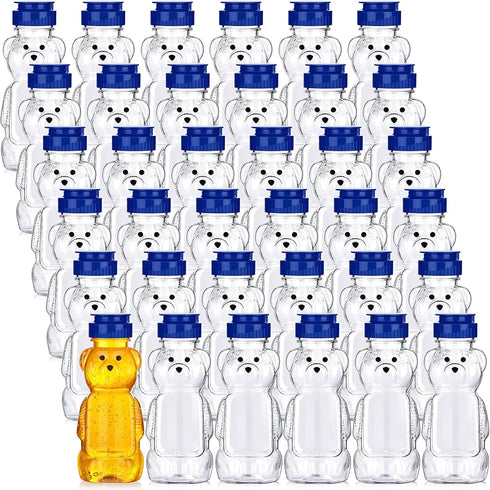 Thenshop 36 Pcs 8 oz Honey Jar Plastic Empty Bear Bottle Dispenser