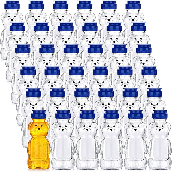 Thenshop 36 Pcs 8 oz Honey Jar Plastic Empty Bear Bottle Dispenser