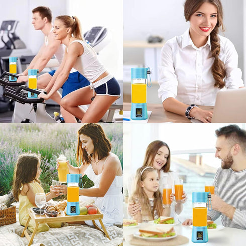 Portable Blender for Kitchen, Travel and Sport, USB Rechargeable, 6 Stainless Steel Blades, Mini Blender