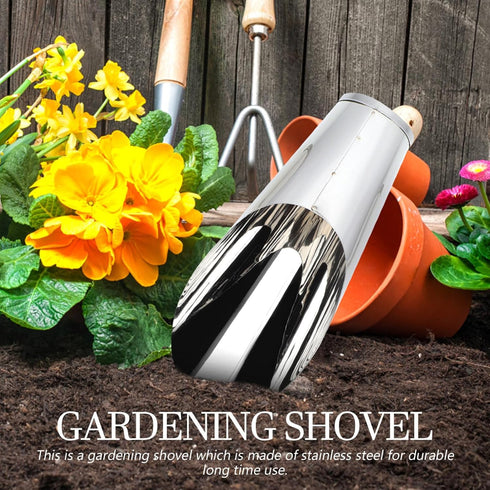 YARNOW Stainless Steel Bucket Shovel, Mini Potting Scoop, Soil Shovels for Indoor Plants and Garden Trowel