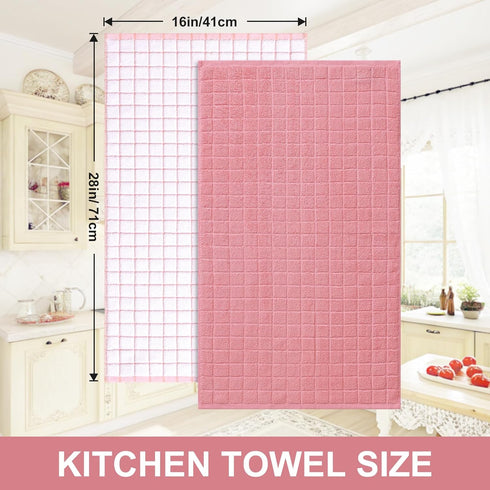 16"x 28", 390 6 Pack Homaxy Premium Cotton Kitchen Towels Large Natural Ring Spun GSM Dish Towels, Super Absorbent