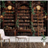 Spenlife 44"x60" Retro Bookshelf Tapestry Wall Decorative Tapestry Bookshelf Tapestries Wall Hanging for Bedroom Living