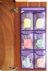 Closet 6 2 Pack Over The Door Hanging Shoe Organizer Narrow Door Shoe Storage Large Clear Pockets Chart (PURPLE)