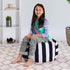 Posh Stuffable Kids Stuffed Animal Storage Bean Bag Chair Cover - Children's Toy Organizer, Medium 27" - Canvas Stripes