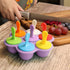 Silicone Popsicle Molds, 7-cavity DIY Ice Pop Mold with Colorful Sticks for Non-Stick Cake Molds (Purple)
