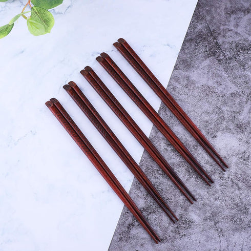 Antner 5 Pairs Hardwood Chopsticks, Japanese Style Reusable Hand-Carved Natural Wood with Gift Box