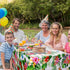 Tatuo 2 Pcs Large Summer Floral Table Cloth, Hawaiian Tropical Disposable Table Covers for Luau Party (51.2 x 86.6