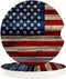 Independence Day 4th of July Car Coasters, 2 Pack Absorbent Ceramic Stone Cup Holders Set, Rustic American Flag