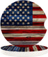 Independence Day 4th of July Car Coasters, 2 Pack Absorbent Ceramic Stone Cup Holders Set, Rustic American Flag