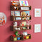 HOMEY PANDA Wall-Mounted Nursery Bookshelves - 3 Long + 2 Mini Shelves,