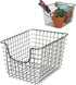 Spectrum Wire Basket for Organizing (Small, Industrial Gray) - Sturdy Storage for Kitchen, Closet, Bathroom