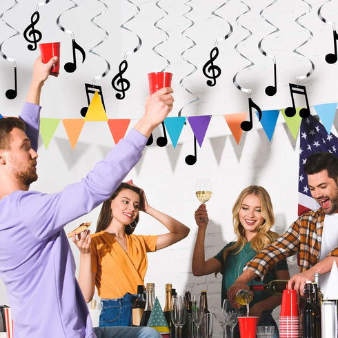 Zonon 25 Pieces Musical Note Hanging Swirl, Music Foil Whirl Theme Party Decoration for Wedding Baby Shower