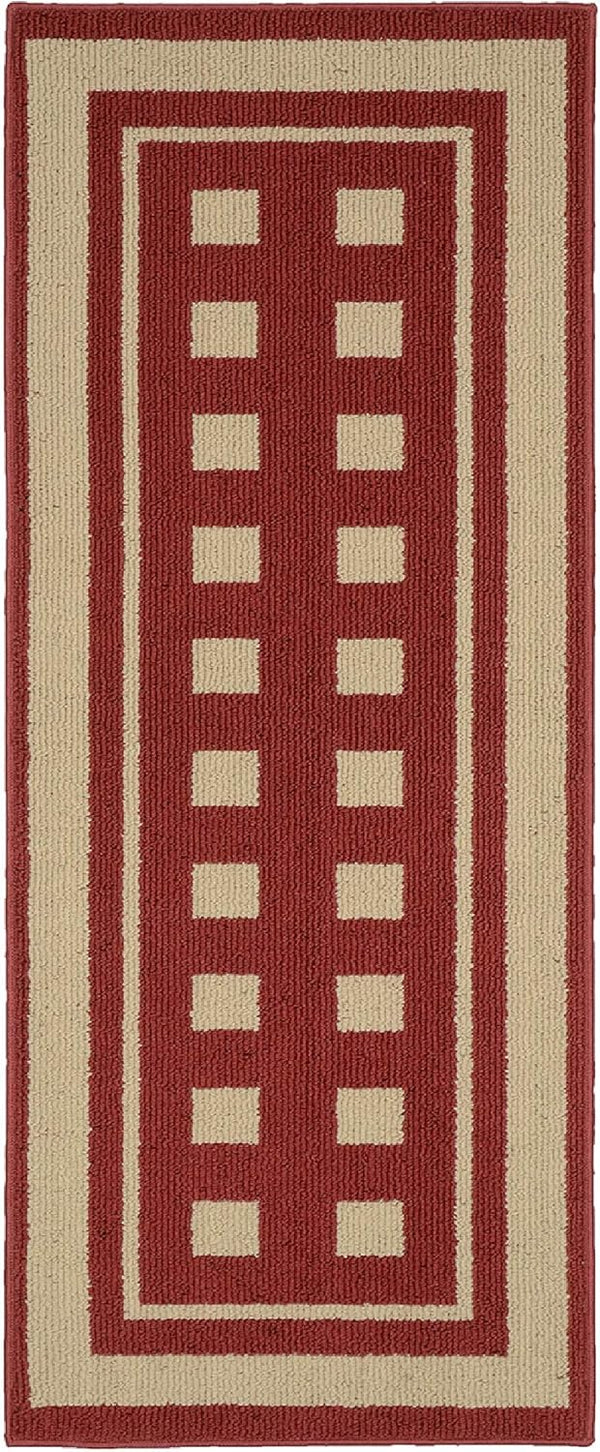 Garland Rug Manorville Indoor/Outdoor Area Rug, 2-Foot by 5-Foot, Chili/Tan