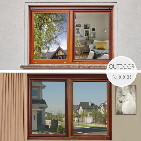 HIDBEA One Way Window Privacy Film, Daytime Heat Control UV Blocking Reflective Mirror Window Tint, Silver