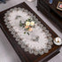 ZMNSZBD Beige Embroidered Lace Tablecloth Lace Coffee Table Cover Oval Hollow Fabric Tablecloth,