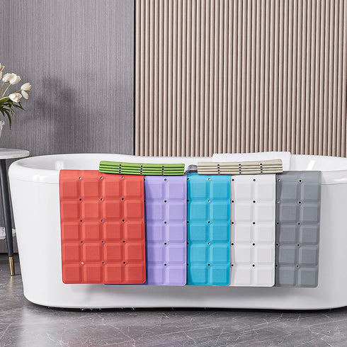 28-inch 14-inch) Webos Foldable Non Slip Silicon Bath Mat Bathtub mat Shower mats no Suction Cups for Textured Tub