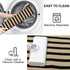 Black and Tan Outdoor Rug, 2x4.3 Striped Hand-Woven Entryway Mats, Reversible Layered Doormat