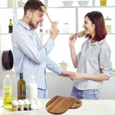 Heart Shaped Charcuterie Board, Unique Wooden Cutting Board for Meat and Cheese Platter, Acacia Wood