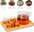 Glass Teapot 34oz/1000ml with 4 Pack Tea Cups Gift Set, Removable Stainless Steel Infuser, Heatproof Borosilicate Glass