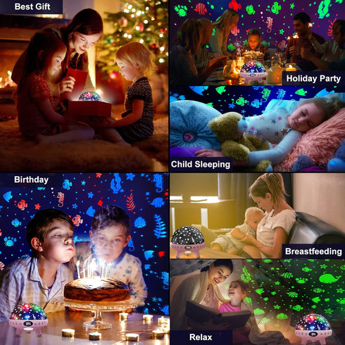 ZKYQSHDHX 29 1-12 Night Light Projector for Kids' Bedroom, Built-in Soothing Sounds for Baby Sleeping, Ages
