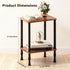 2-Tier Side Table, Wood End Table, Vintage Bedside Nightstand with Open Storage Shelf for Living Room, Bedroom, Office