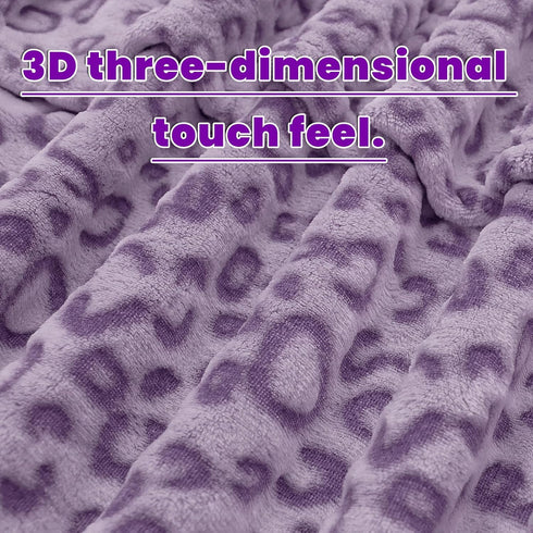 60"x80" Twin Size Blankets for Bed - Lightweight Purple Blanket Throw for Women, Soft Fuzzy Lavender Fleece Bedding