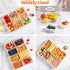 Snackle Box Container, Divided Serving Tray with Lid and Handle, Clear Organizer for Portable Snack Platters