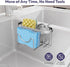 SWTYMIKI Sponge Holder for Kitchen Sink - Movable Kitchen Caddy with M Shape Hook, Stainless Steel Hanging Sponge Caddy