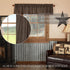 VHC Brands Kettle Grove Window Curtain, Plaid Valance Scalloped, Black, 16x72