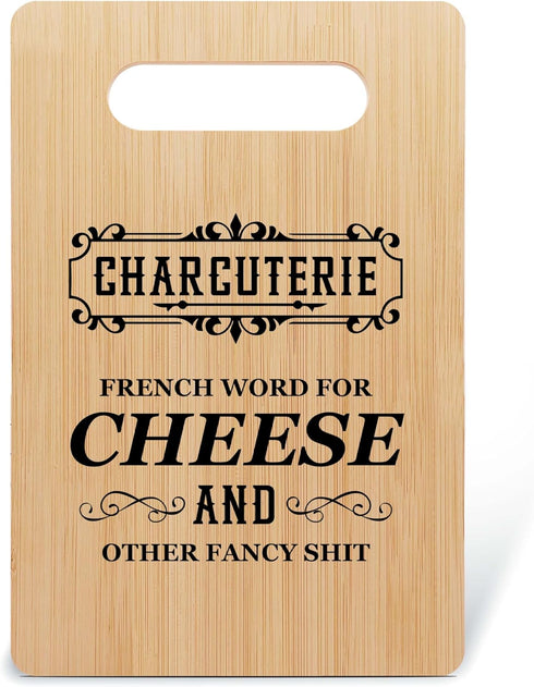 Charcuterie Board Kitchen Gift, Funny Cutting Board, Bamboo Chopping Board Present for Birthday Christmas, Kitchen Wall