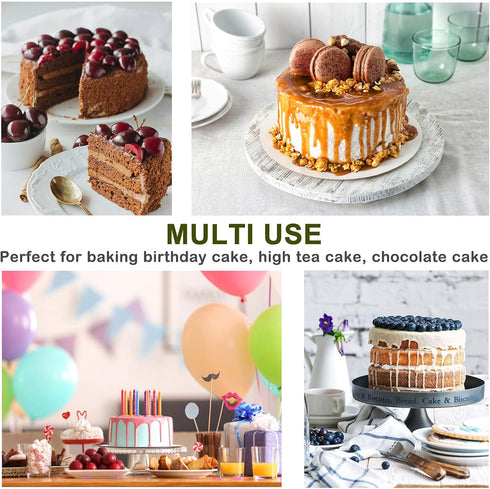 P&P CHEF 6 Inch Cake Pans Set, Round Stainless Steel Baking Pan for Birthday Wedding Cakes, Heavy Duty, Dishwasher Safe