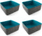 Three by Three Seattle Felt·Like·It! Felt Storage Bin, 9x9x4 Inch, Blue, 4 Pack for Office, Craft Room, Classroom