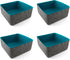 Three by Three Seattle Felt·Like·It! Felt Storage Bin, 9x9x4 Inch, Blue, 4 Pack for Office, Craft Room, Classroom