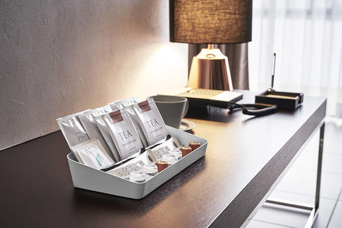 YAMAZAKI home Tower Amenity Tray Wide L White, Large by YAMAZAKI