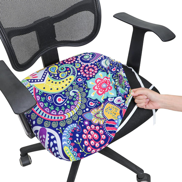 FORCHEER Office Chair Seat Covers, Stretch Desk Chair Seat Cover in Paisley Design