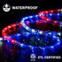 WYZworks 108LEDs 10ft LED USA Patriotic Rope Lights, Outdoor ETL Certified Waterproof Permanent Light
