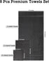 Set 8 (2 4 2 100% Set Casa Lino Bath Towel of Bath Towels, Wash Cloths & Hand Towels for Bathroom) - Cotton - Highly