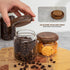 1 PC Small Glass Storage Jar with Airtight Lid, 10 fl oz (300ml) Coffee Container with Wooden Lid