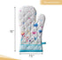 Maison d' Hermine 100% Cotton Oven Gloves - 7" x 13", Heat Resistant, BBQ Cooking Gloves, Flower in The Field