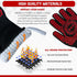 Red BBQ Gloves, 1472°F Heat Resistant, 13.4-Inch Non-Slip Silicone Kitchen Safety Gloves for Cooking and Grilling