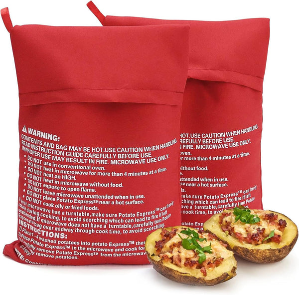 ZukoCert 2 Pack Microwave Potato Bags, Reusable Baked Potato Cooker for Perfectly