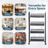 4 LOFTEY Tier Rolling Storage Cart, Small Metal Utility Cart on Wheels, Rolling Organizer Carts for Kitchen, Bathroom