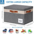 GhvyenntteS Large Storage Bins with Lids (3-Pack), Large Closet Storage Bin with Lid and 3 PU Handles, Foldable Baskets